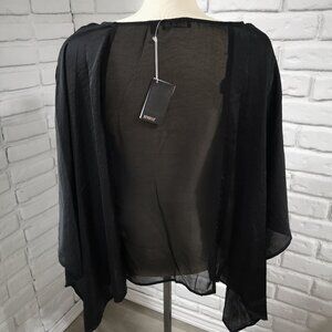 NWT Fylo Ladies Black Loose Fit Size Medium Tank with Attached Cape Coverup